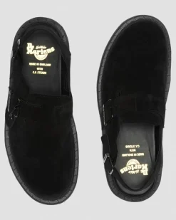 Jorge Made in England Suede Slingback Mules in Black