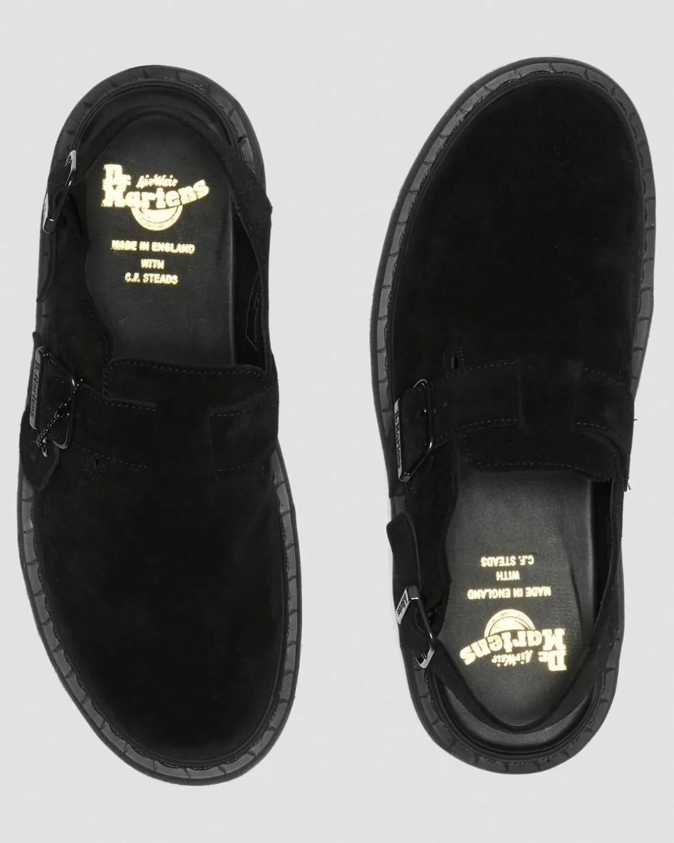 Jorge Made in England Suede Slingback Mules in Black