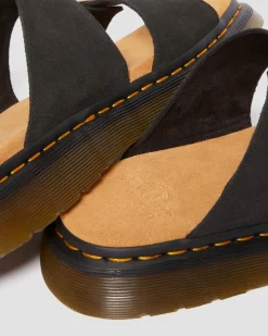 Josef Suede slide sandals in Black