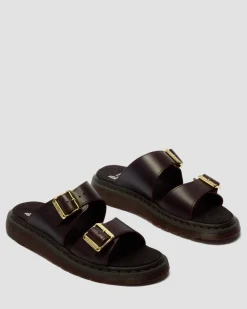 Josef Two Strap Atlas Leather Sandals in Charro