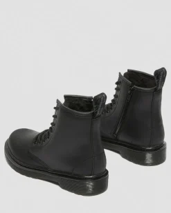 Junior 1460 Faux Fur Lined Boots in Black