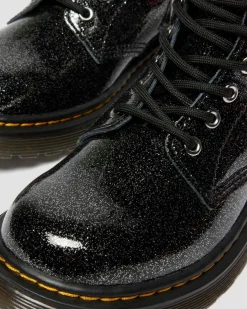 JUNIOR 1460 GLITTER PATENT LEATHER BOOTS in Black
