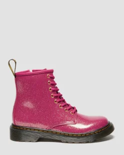JUNIOR 1460 GLITTER PATENT LEATHER BOOTS in Fuchsia