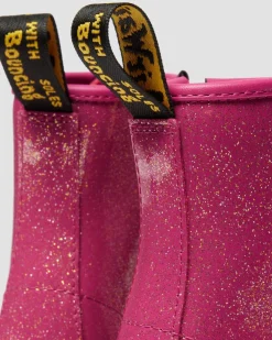 JUNIOR 1460 GLITTER PATENT LEATHER BOOTS in Fuchsia