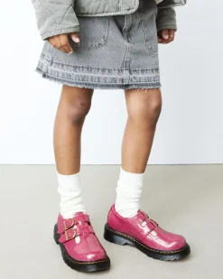 JUNIOR 8065 GLITTER PATENT LEATHER MARY JANE SHOES in Fuchsia