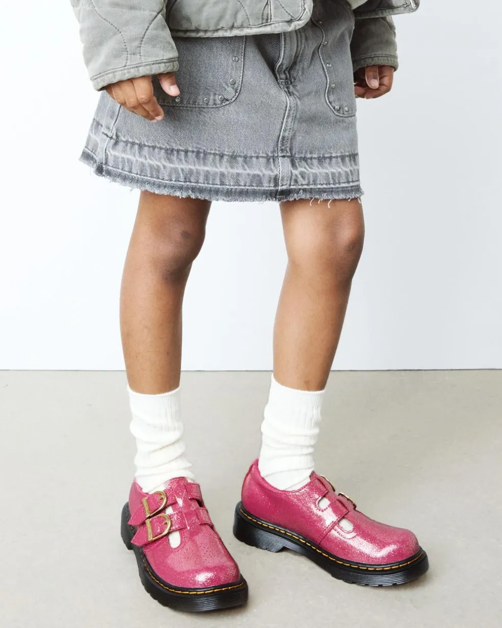 JUNIOR 8065 GLITTER PATENT LEATHER MARY JANE SHOES in Fuchsia