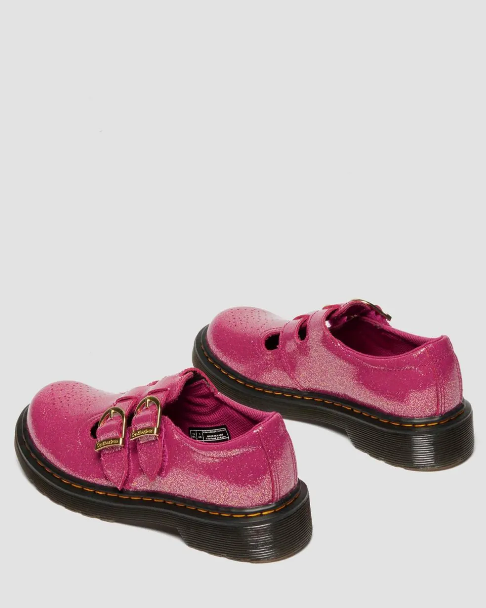 JUNIOR 8065 GLITTER PATENT LEATHER MARY JANE SHOES in Fuchsia