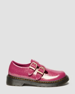 JUNIOR 8065 GLITTER PATENT LEATHER MARY JANE SHOES in Fuchsia
