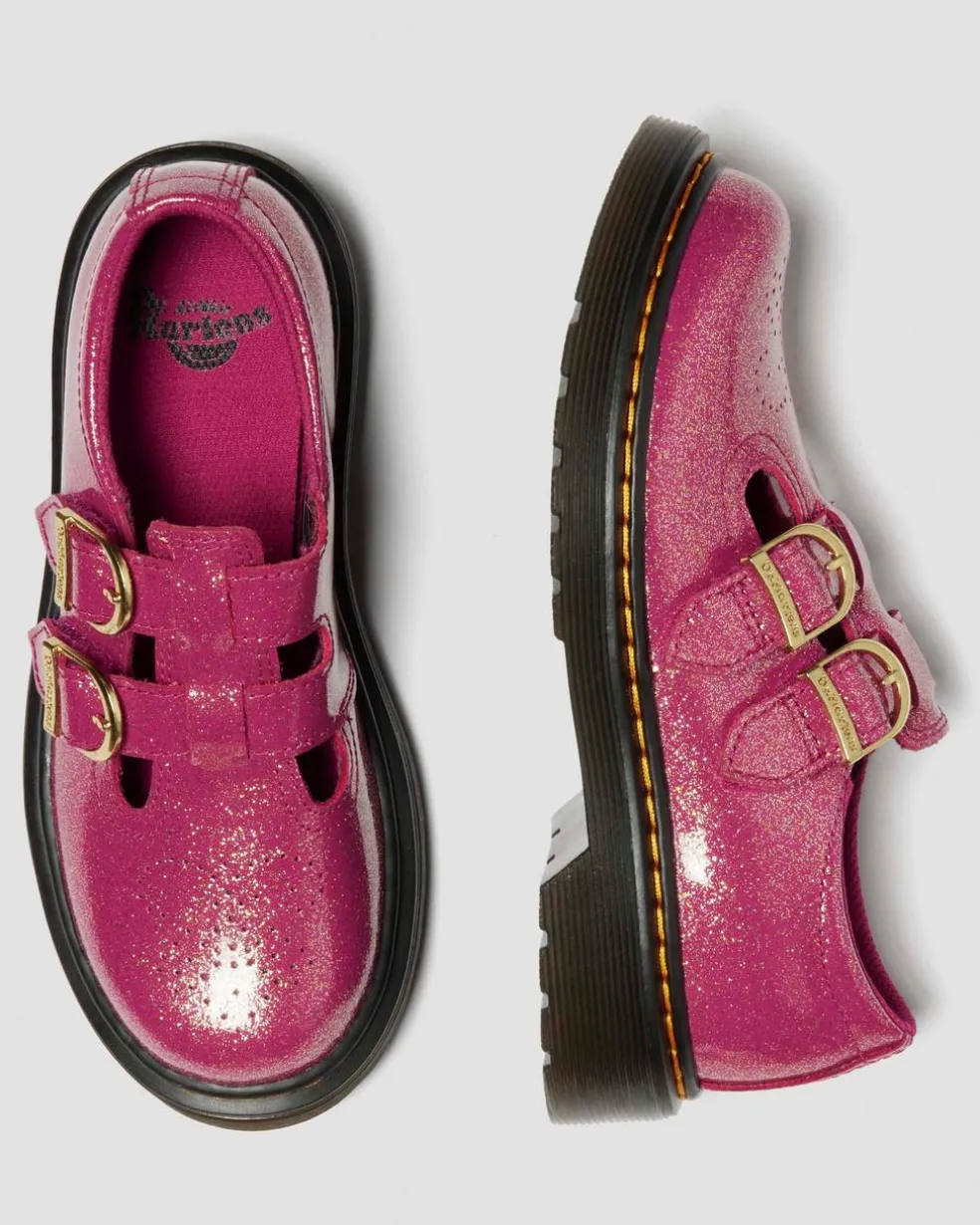 JUNIOR 8065 GLITTER PATENT LEATHER MARY JANE SHOES in Fuchsia
