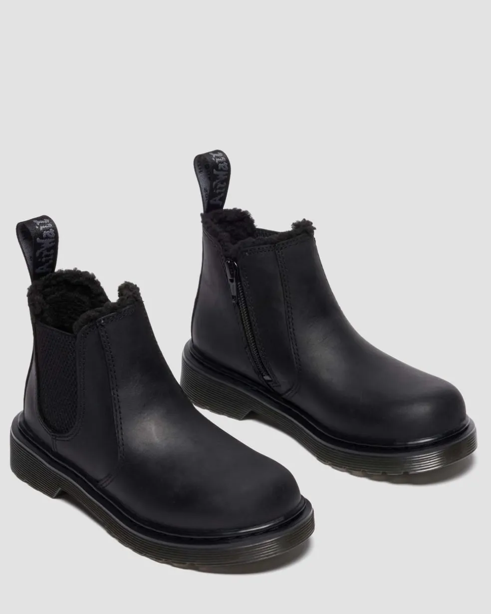 Junior 2976 Leonore Faux Fur Lined Chelsea Boots in Black