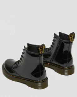 Junior 1460 Patent Leather Lace Up Boots in Black