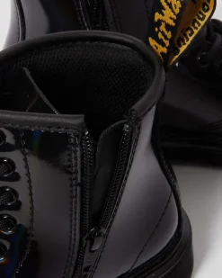 Junior 1460 Rainbow Patent Leather Lace Up Boots in Black