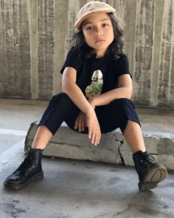 Junior 1460 Softy T Leather Lace Up Boots in Black