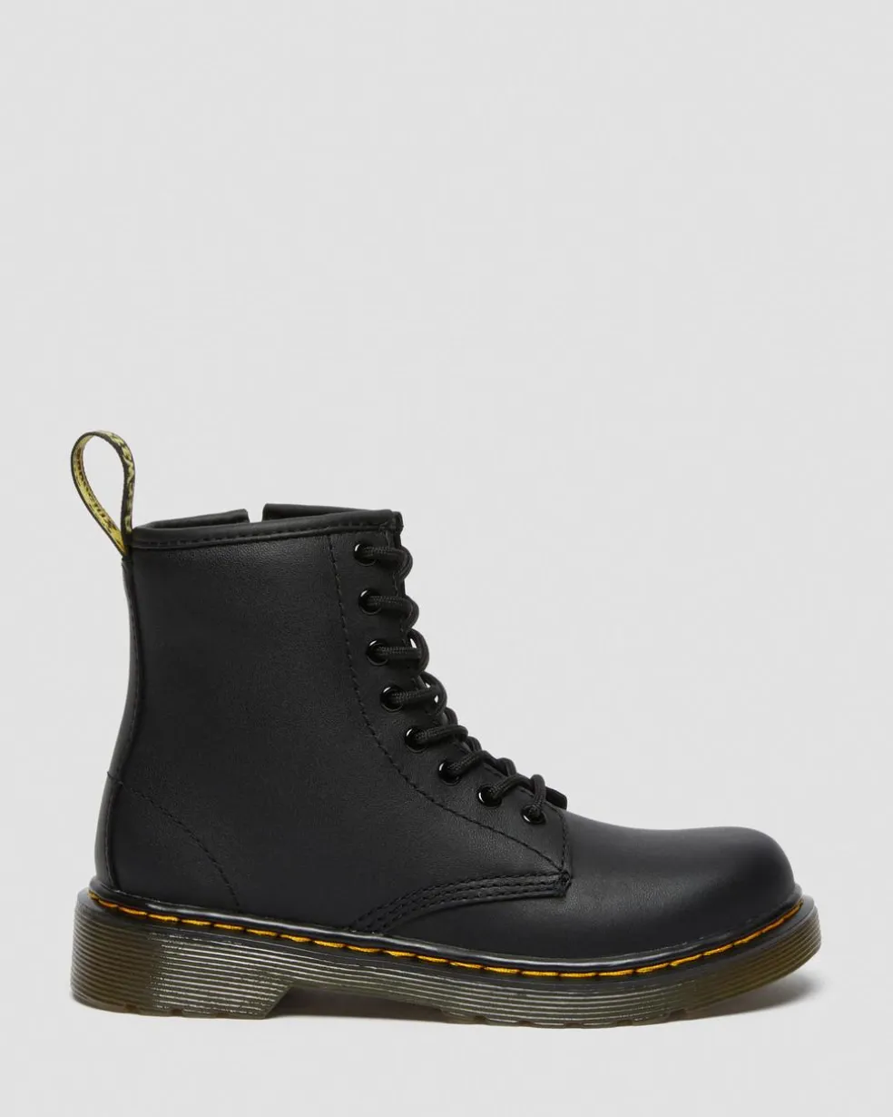 Junior 1460 Softy T Leather Lace Up Boots in Black
