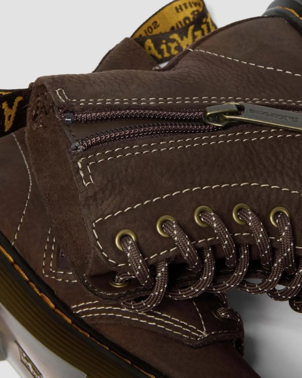 Junior 1460 Tumbled Nubuck Boots in Dark Brown