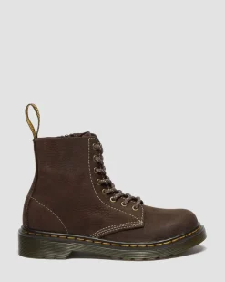 Junior 1460 Tumbled Nubuck Boots in Dark Brown