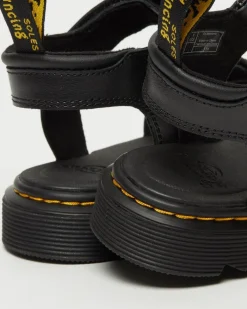 Junior Klaire Leather Strap Sandals in Black