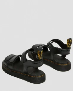 Junior Klaire Leather Strap Sandals in Black