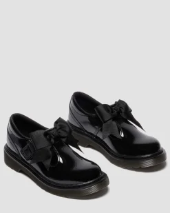 Junior Polley Ii Bow Patent Leather Mary Jane Shoes in Black