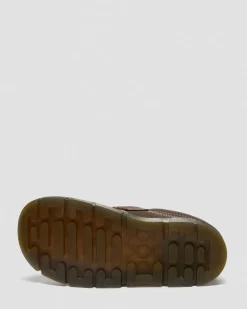 Junior Raffe Strap Tumbled Nubuck Strap Shoes in Dark Brown