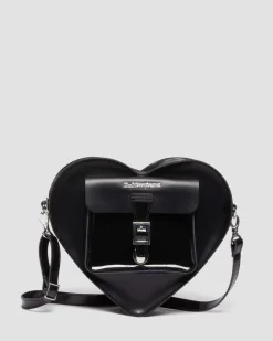 Kiev Leather Hardware Heart Shaped Bag in Black