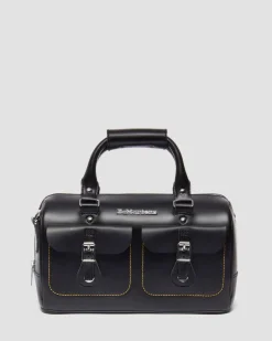Kiev Leather Top Handle Bag in Black