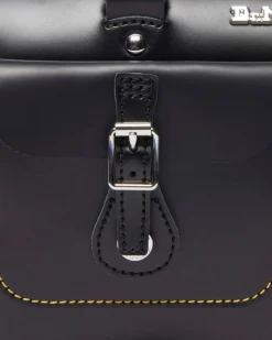 Kiev Leather Top Handle Bag in Black
