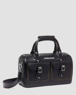 Kiev Leather Top Handle Bag in Black