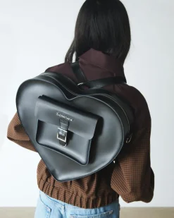 Large Heart Backpack in Black
