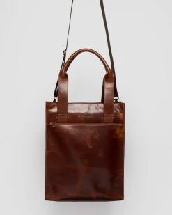 LEATHER TOTE BAG in Amber Tan