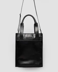 LEATHER TOTE BAG in Black