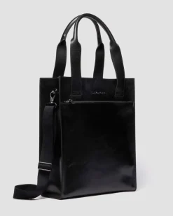 LEATHER TOTE BAG in Black