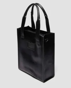 LEATHER TOTE BAG in Black
