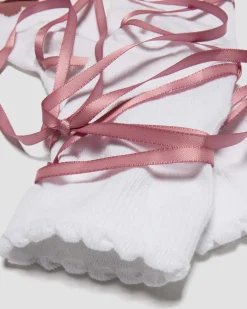 Long Lace-Up Organic Cotton Blend Socks