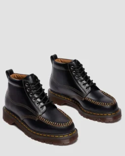 LOWELL CHUKKA MOC TOE LEATHER ANKLE BOOTS in Black