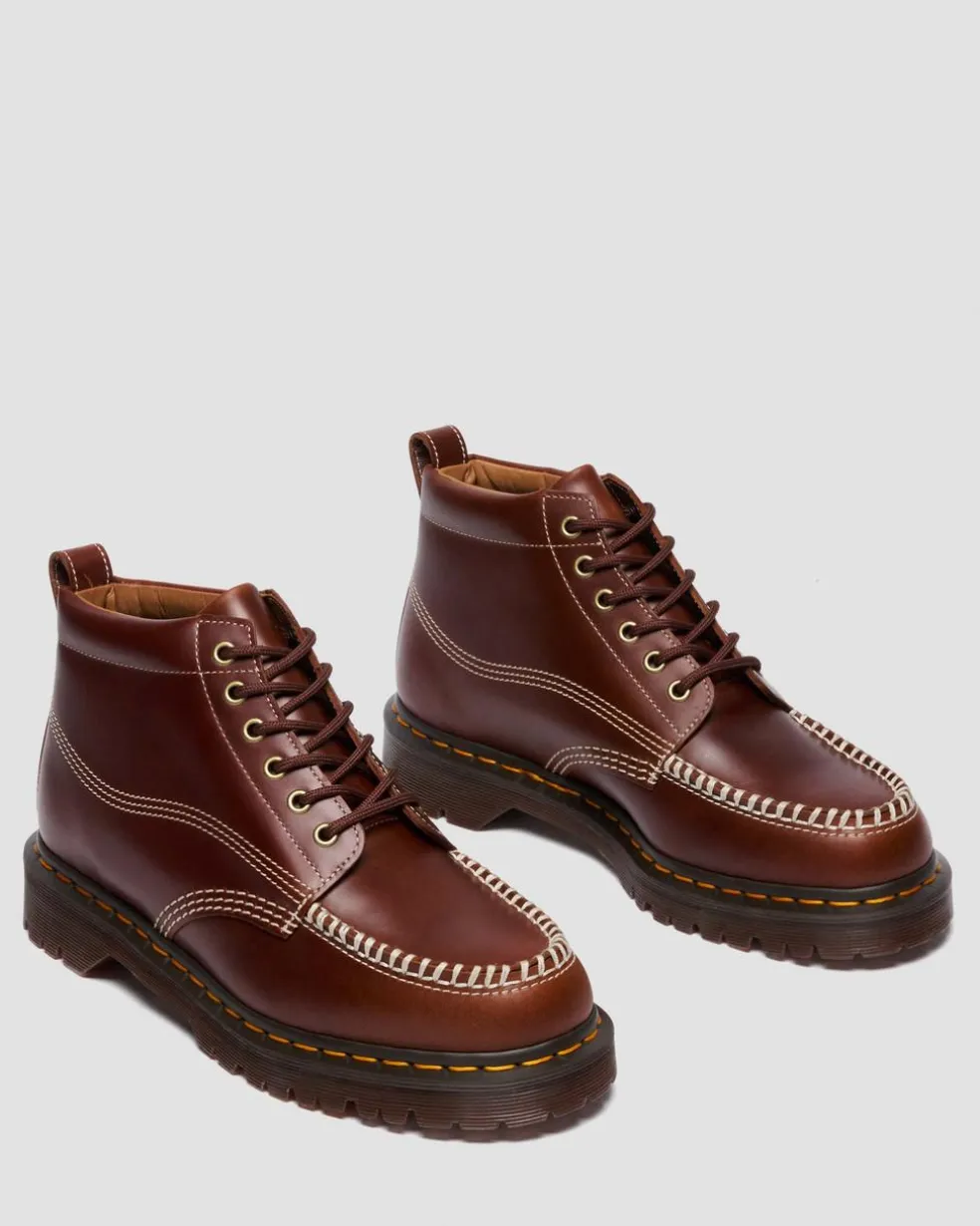 LOWELL CHUKKA MOC TOE LEATHER ANKLE BOOTS in Butterscotch