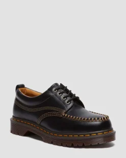 Lowell Leather Moc Toe Shoes in Black