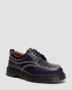 LOWELL LEATHER MOC TOE SHOES in Midnight Blue