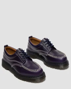 LOWELL LEATHER MOC TOE SHOES in Midnight Blue