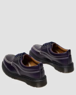 LOWELL LEATHER MOC TOE SHOES in Midnight Blue