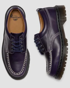 LOWELL LEATHER MOC TOE SHOES in Midnight Blue