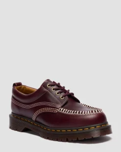 Lowell Leather Moc Toe Shoes in Cherry Red