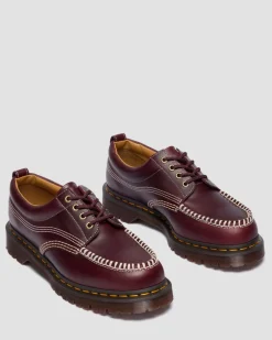 Lowell Leather Moc Toe Shoes in Cherry Red