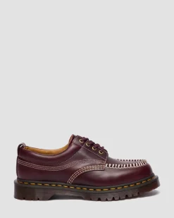Lowell Leather Moc Toe Shoes in Cherry Red