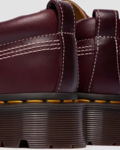 Lowell Leather Moc Toe Shoes in Cherry Red