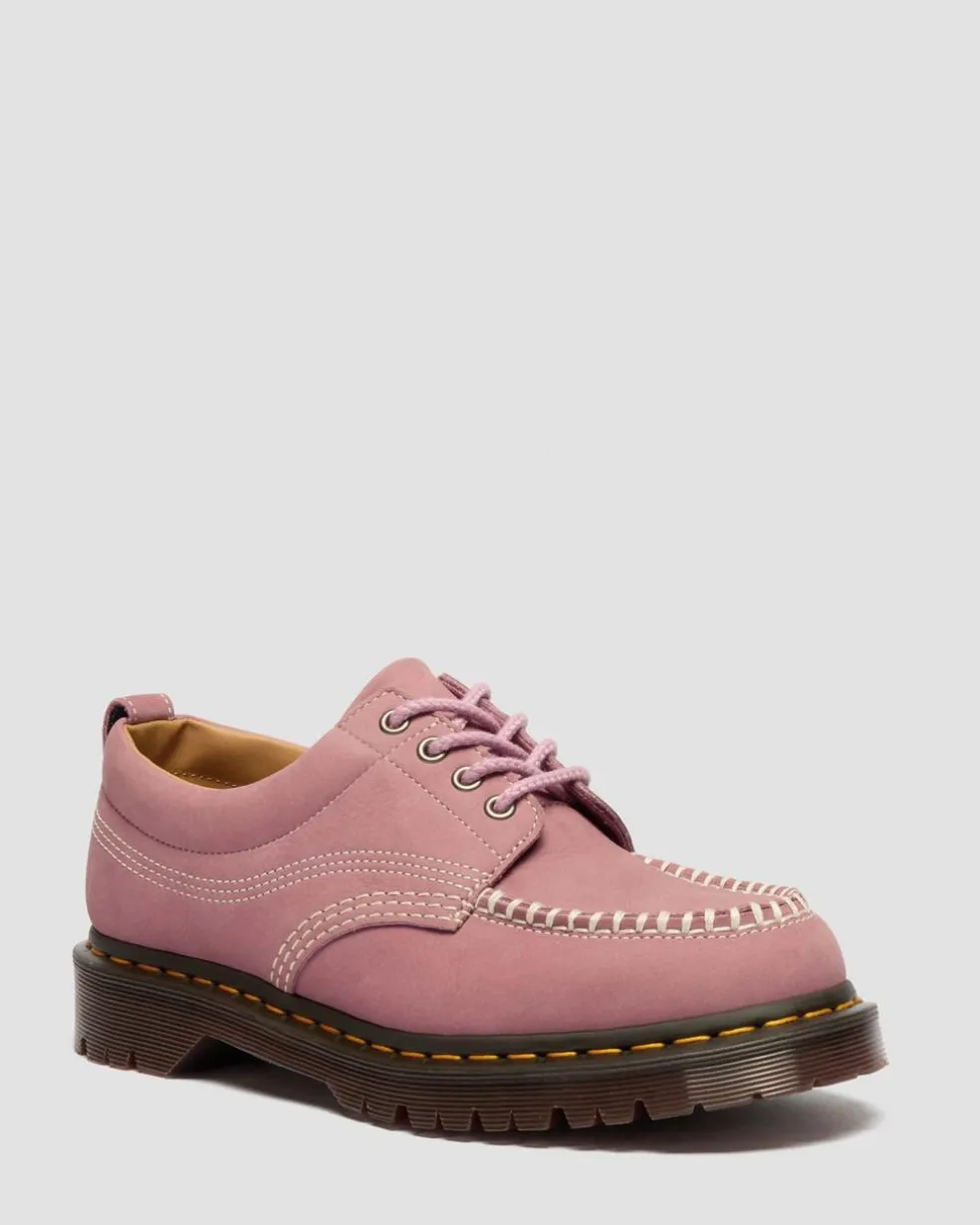 Lowell Nubuck Moc Toe Shoes in Dusty Rose