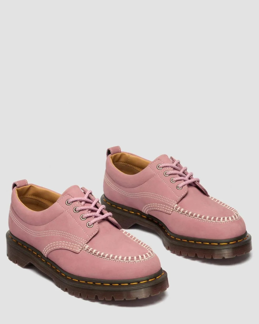 Lowell Nubuck Moc Toe Shoes in Dusty Rose