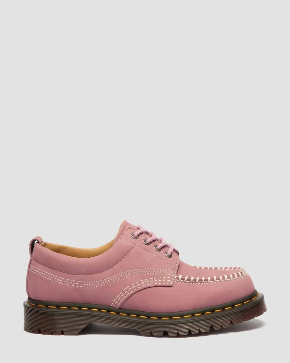 Lowell Nubuck Moc Toe Shoes in Dusty Rose