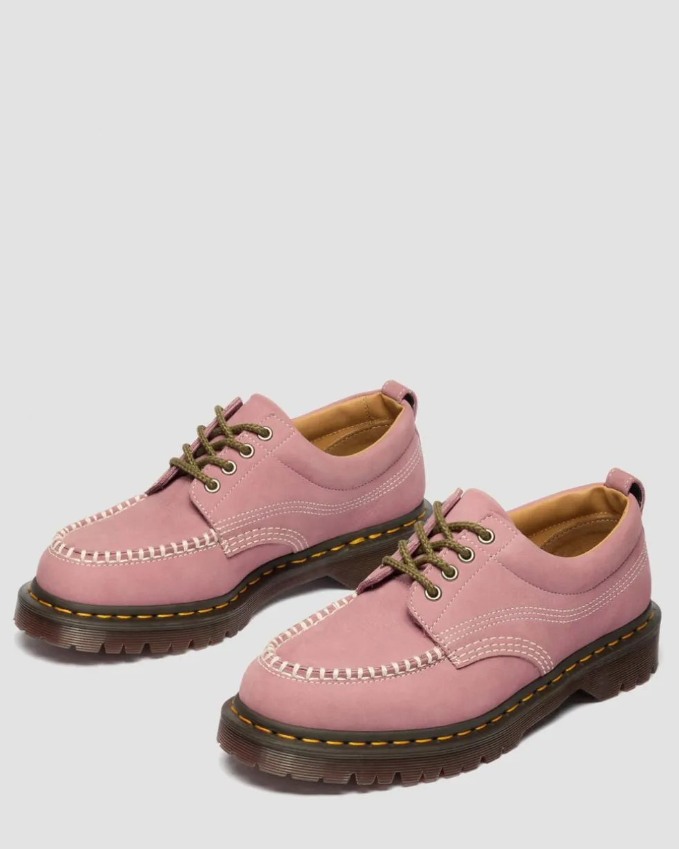 Lowell Nubuck Moc Toe Shoes in Dusty Rose