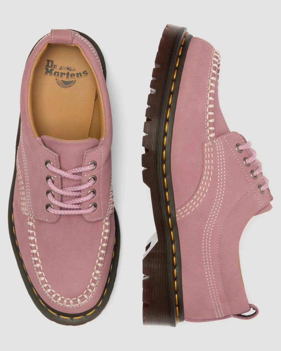 Lowell Nubuck Moc Toe Shoes in Dusty Rose